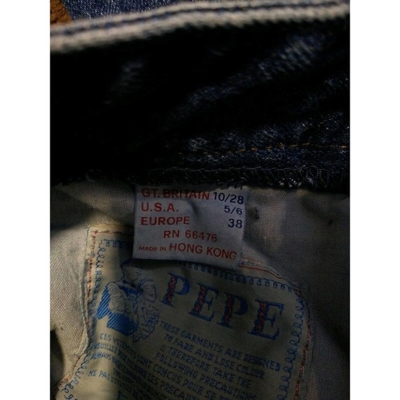 Y2K 90s Small Vintage high waist Pepe BETTY Tapered Mom Jeans SZ 5 / 6 dark wash - Picture 6 of 12